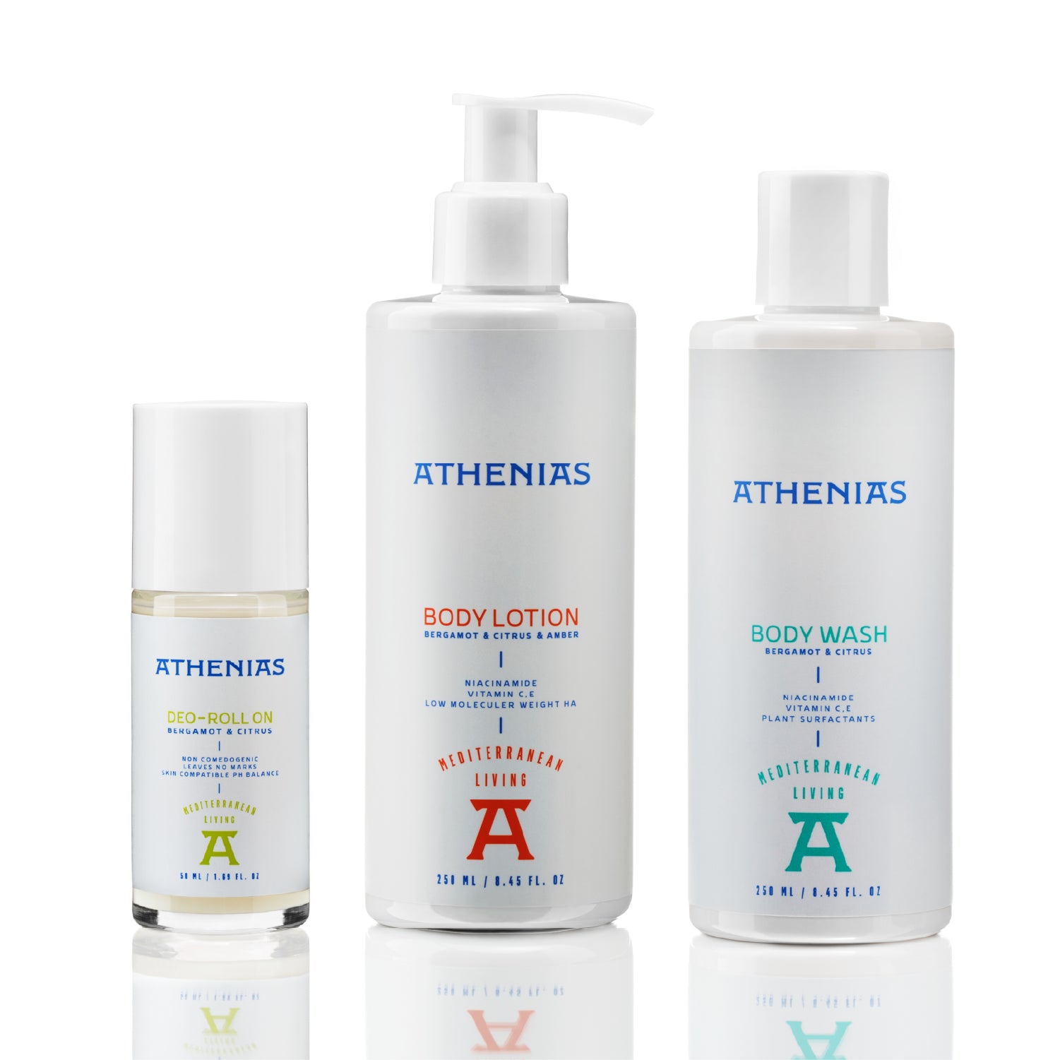 3-Piece Bathroom Set | Body Lotion + Shower Gel + Roll-On Deodorant