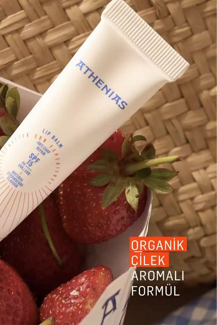 athenias çilek aromalı dudak bakım kremi
