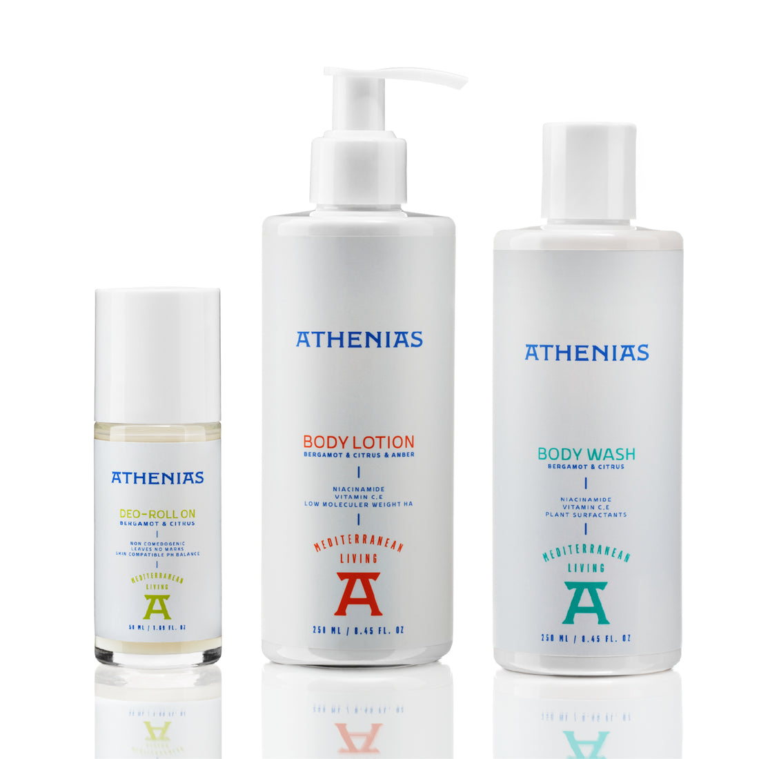 3-Piece Bathroom Set | Body Lotion + Shower Gel + Roll-On Deodorant