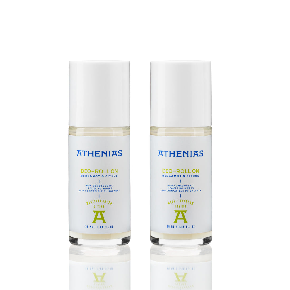 Bergamot &amp;amp; Citrus Deodorant Roll-On 2-Pack | Non-Clogging Underarm + Aluminum-Free + Natural Ingredients